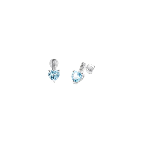 Orecchini Stroili oro 9 kt con Topazio Azzurro forma Cuore