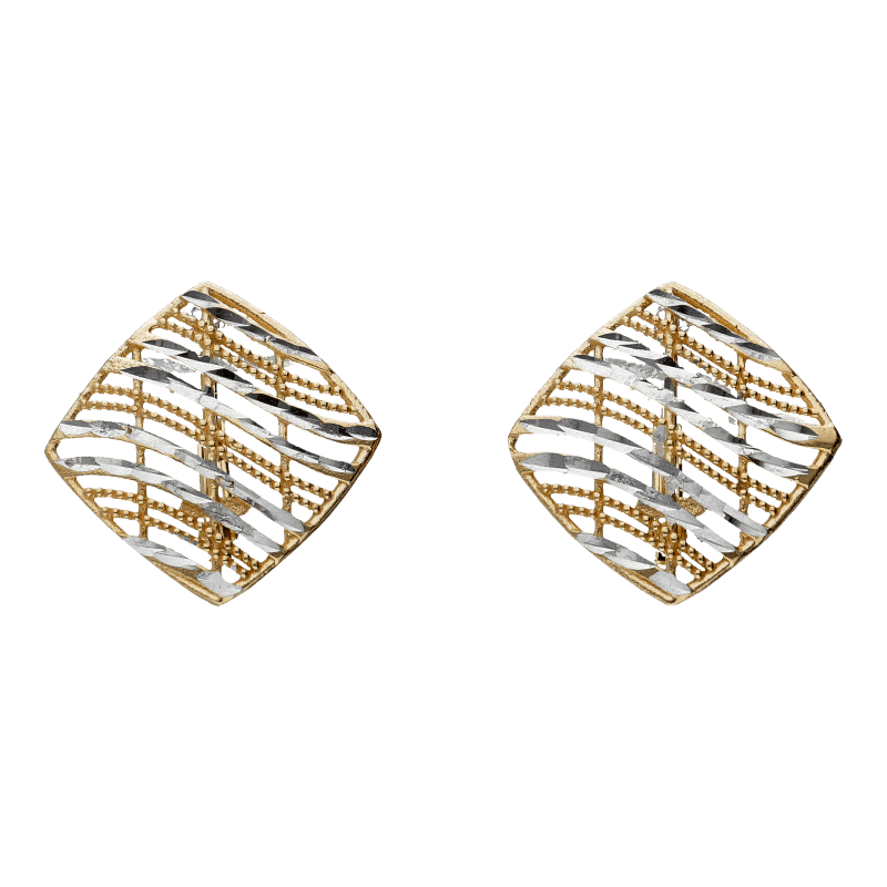 Orecchini Oro 18 kt Donna Lavorati a rombo monachella