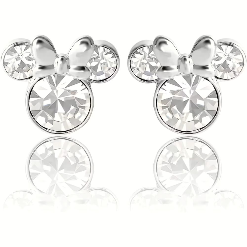 Orecchini Disney Minnie Mouse Cristalli Bianchi