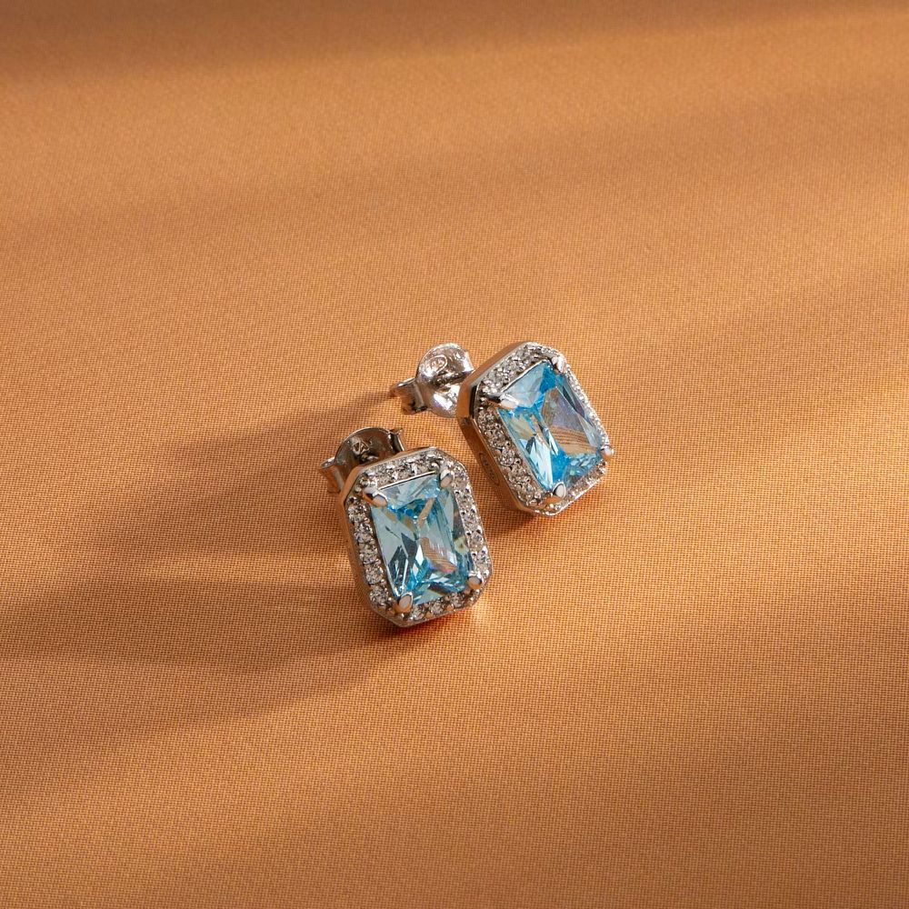 Orecchini Morellato Tesori Zirconi Azzurri al lobo