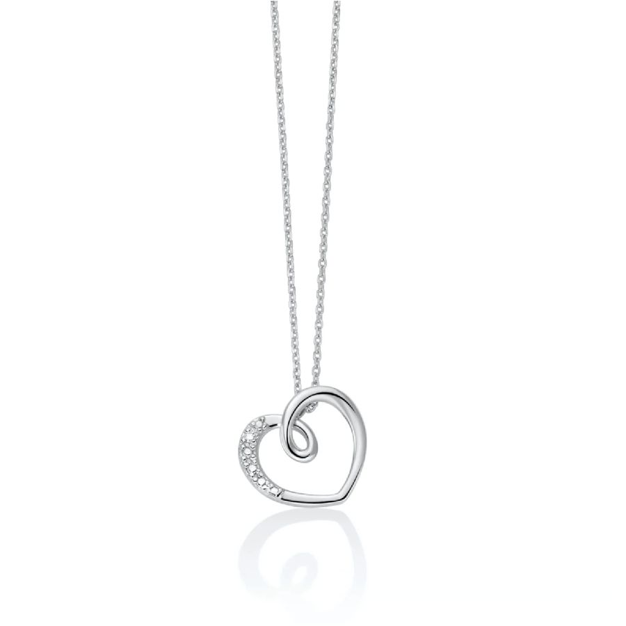 Collana Miluna cuore in oro bianco 9kt con diamanti