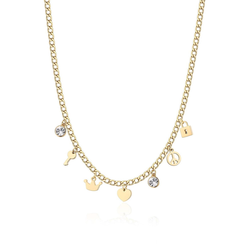 Collana S'agapò dorata con pendenti