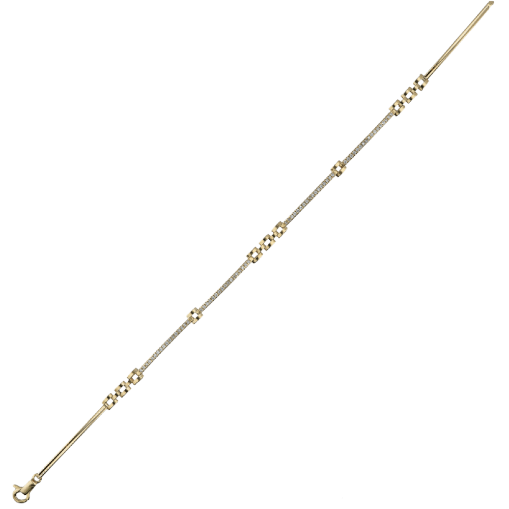 Bracciale Oro 18 kt Uomo oro giallo con zirconi semirigido