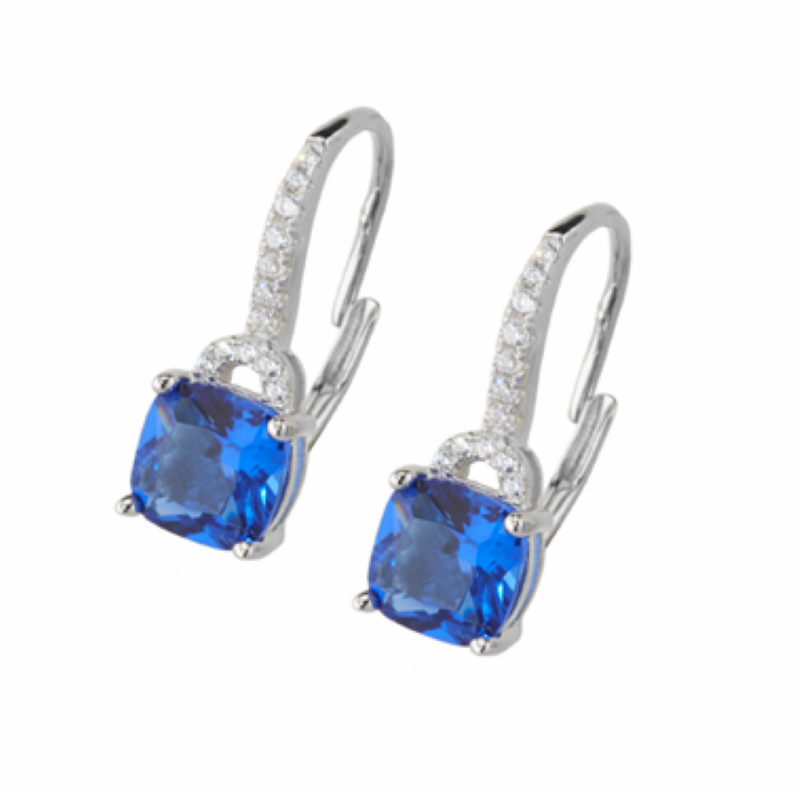 Orecchini Sovrani Zircone Blu Zaffiro