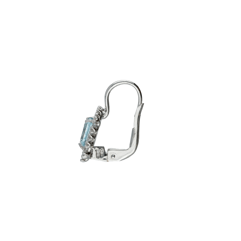 Orecchini Oro 18 kt monachella con topazio azzurro