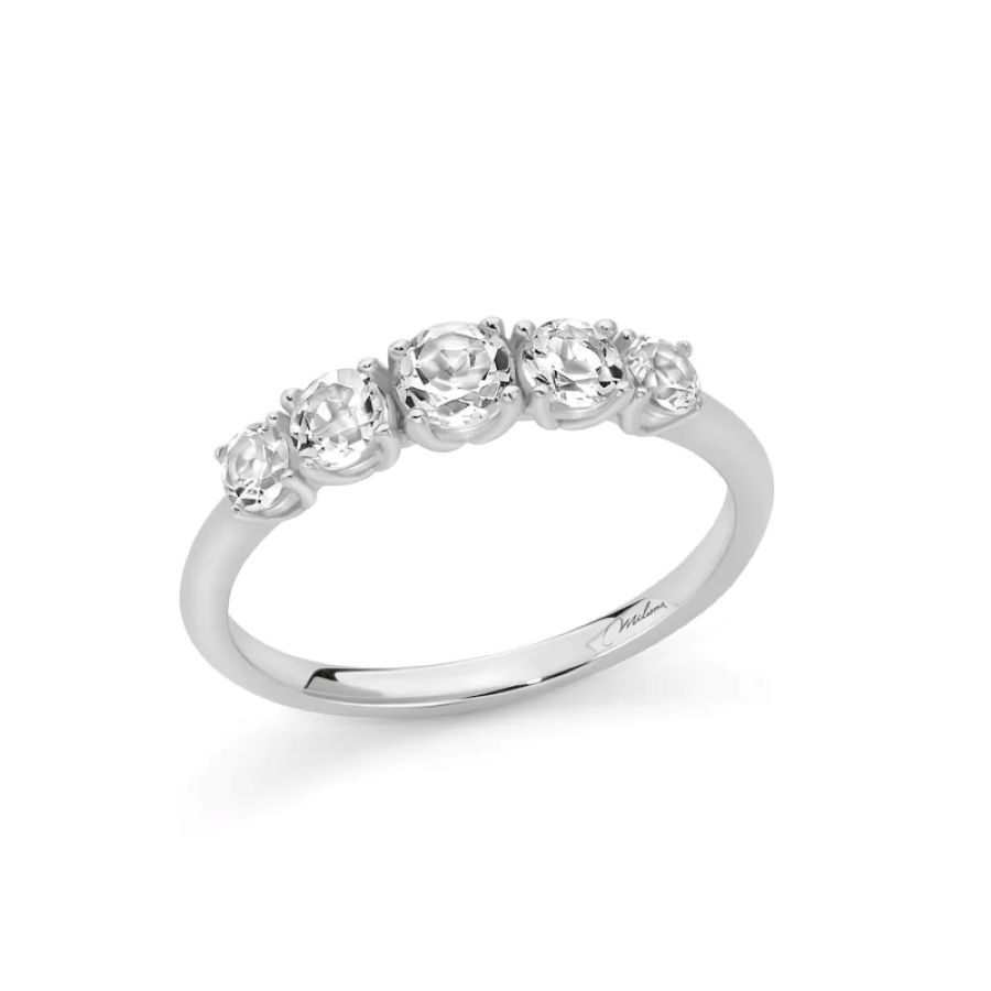 Anello Miluna Giochi di Luce 5 topazi mis14