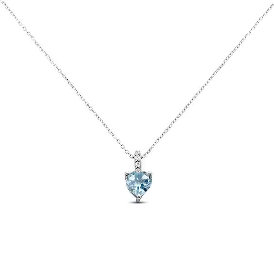 Collana Stroili oro 9 kt con Topazio Azzurro forma Cuore