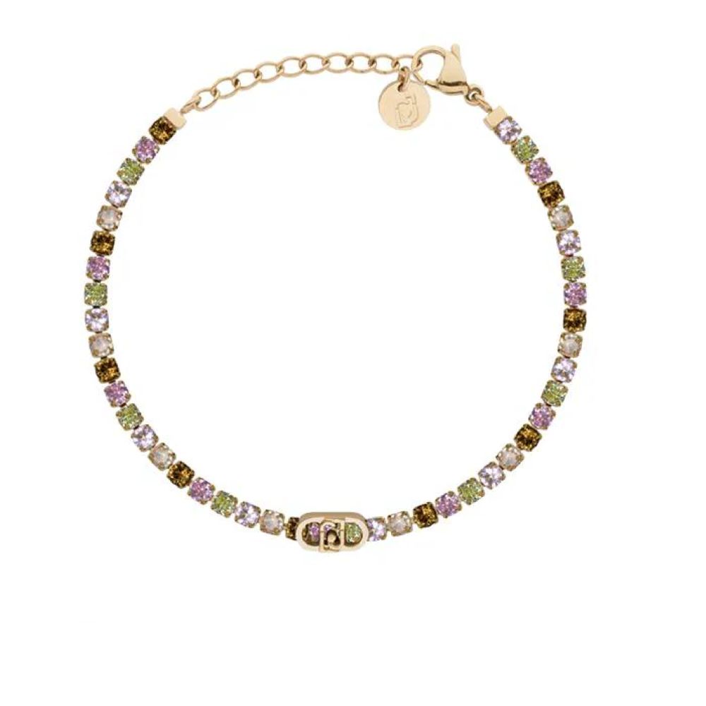 Bracciale Liu Jo Essential Tennis Dorato Rosa Multicolor