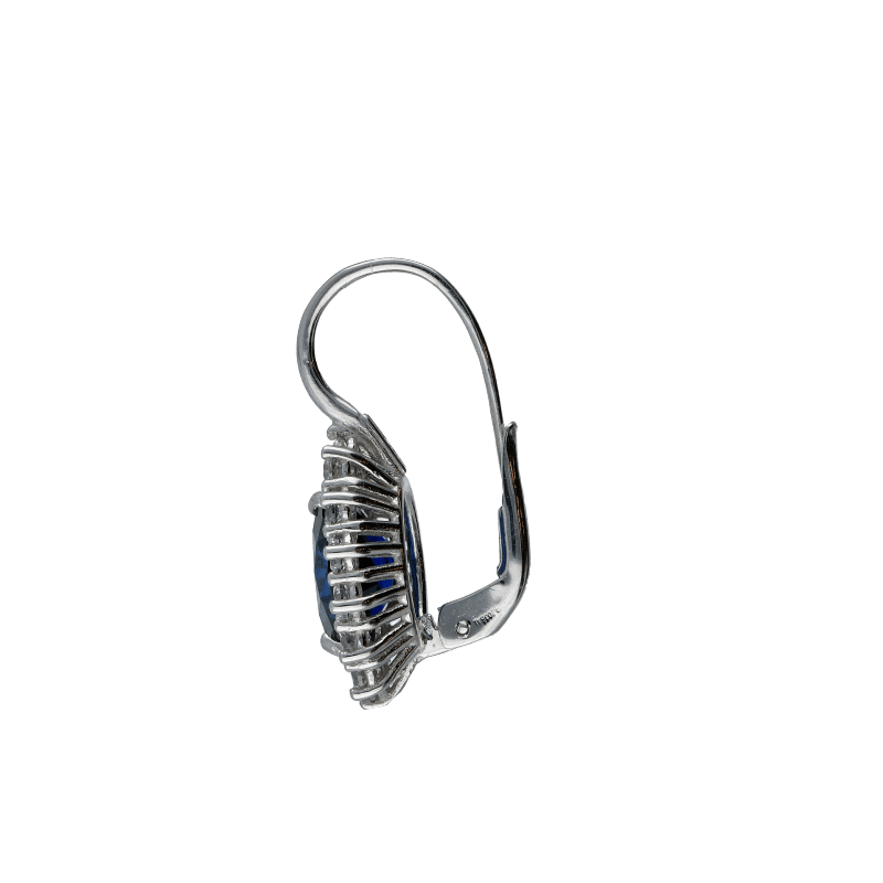 Orecchini Oro 18 kt bianco con zirconi colorati monachella