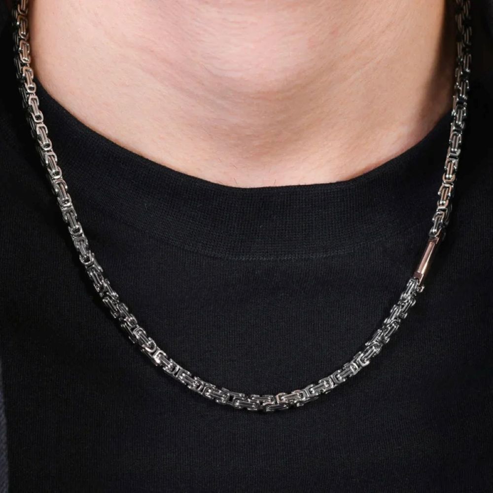 Collana Luca Barra acciaio elemento ip rosè