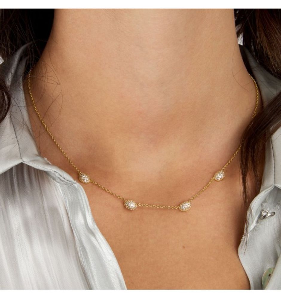 Collana Morellato 4 Pave Argento Dorata