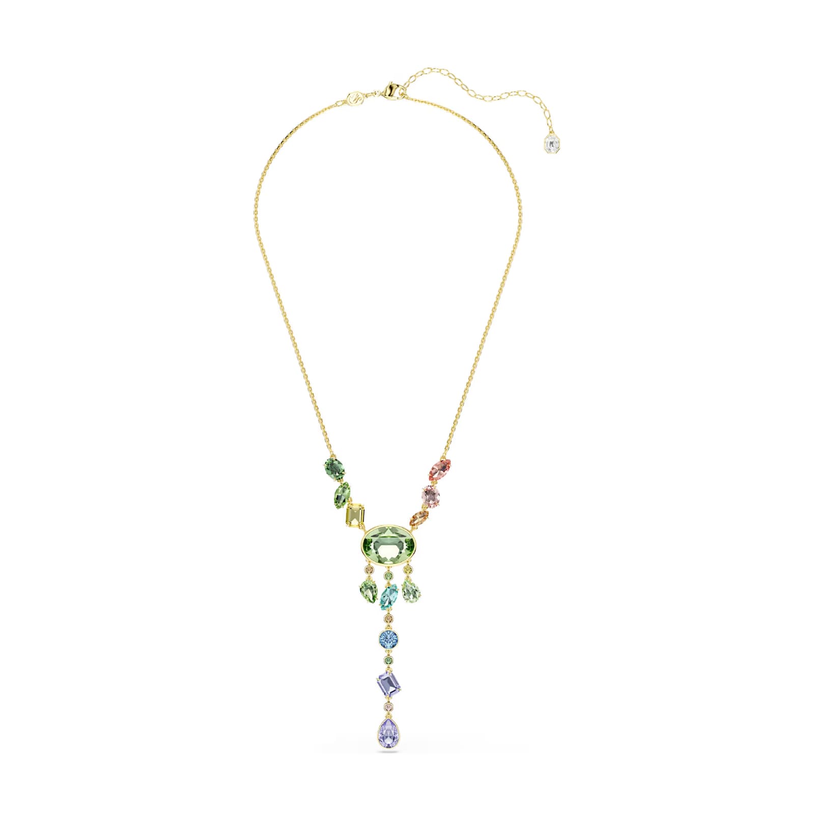 Collana Swarovski Gema a Y Multicolore Placcato color oro