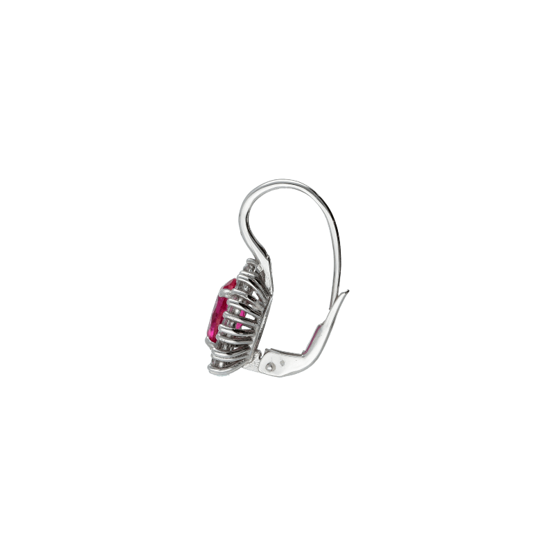 Orecchini Oro 18 kt bianco con zirconi colorati