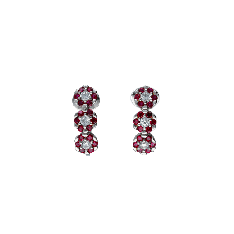 Orecchini Oro 18 kt zirconi colorati