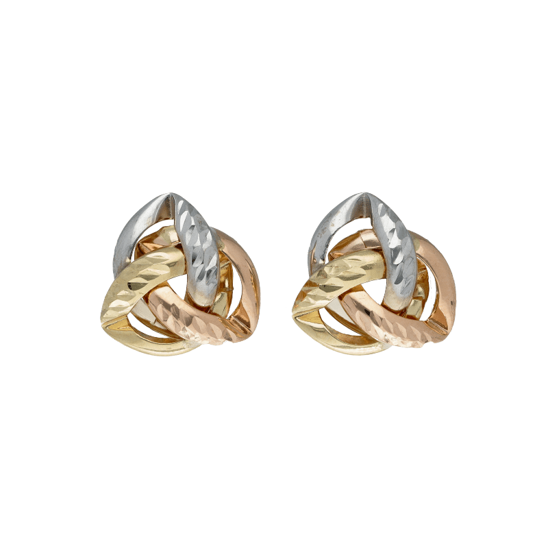 Orecchini Oro 18 kt Intreccio tre colori