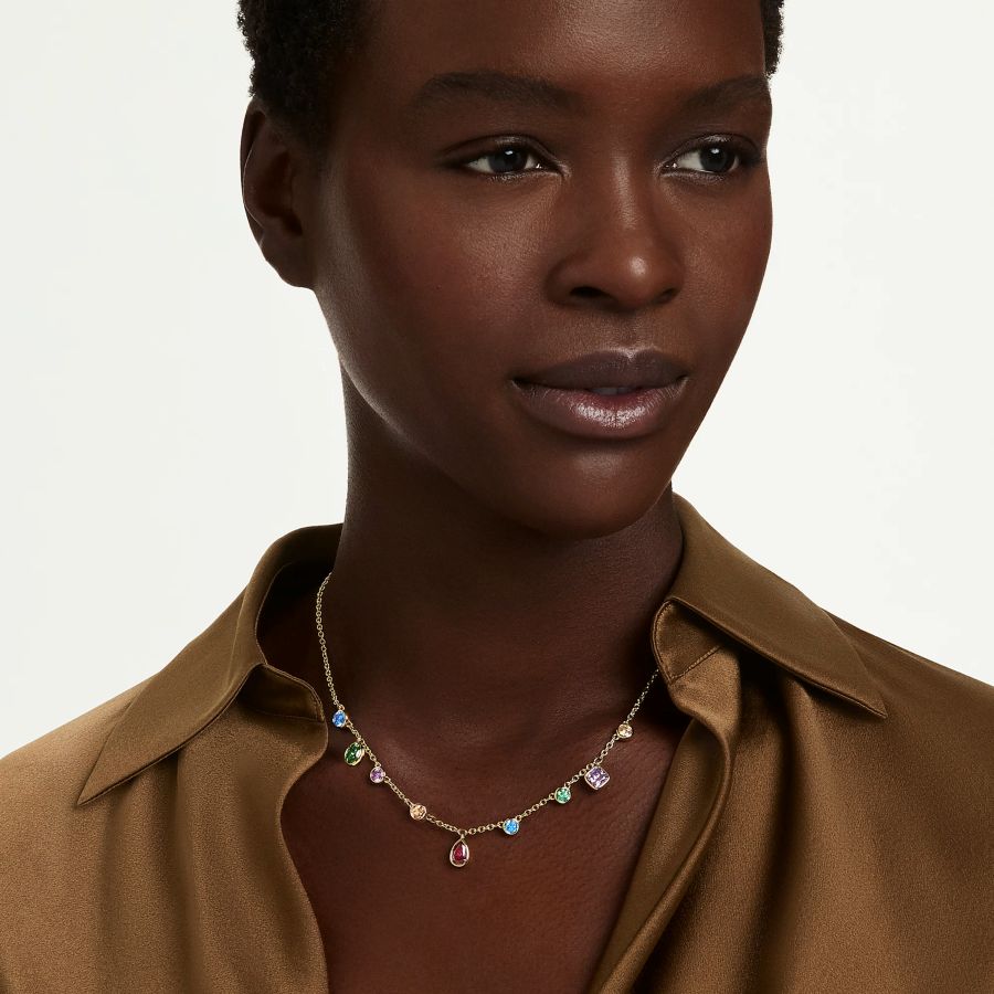 Collana Swarovski Imber Multicolore Finitura oro 18K