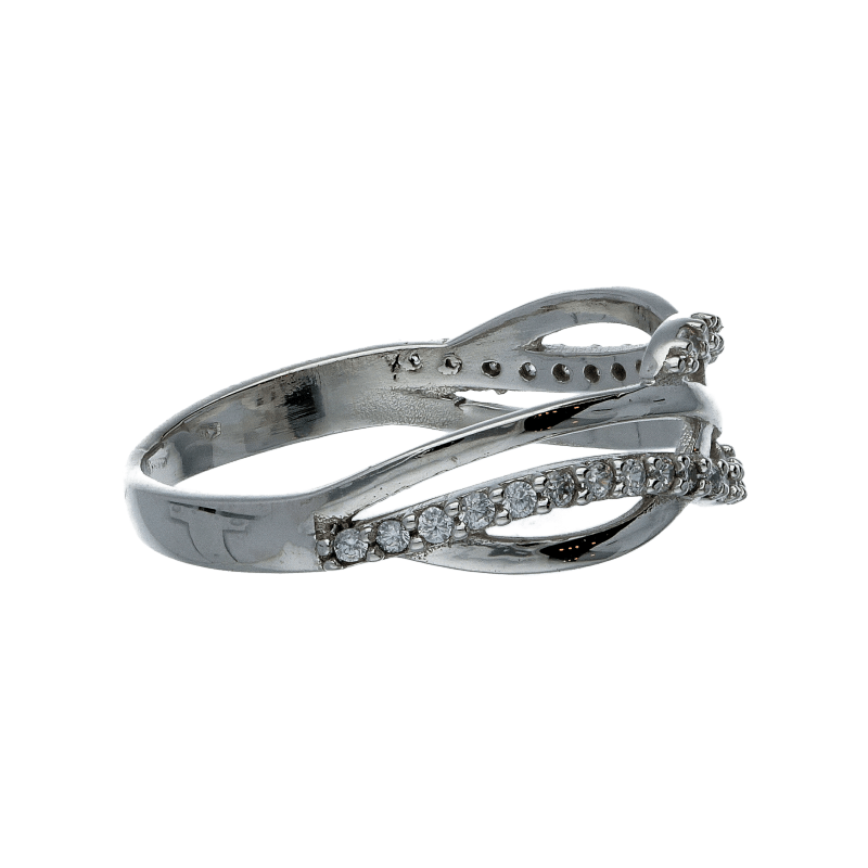 Anello Oro 18 kt Donna con zirconi a fascia