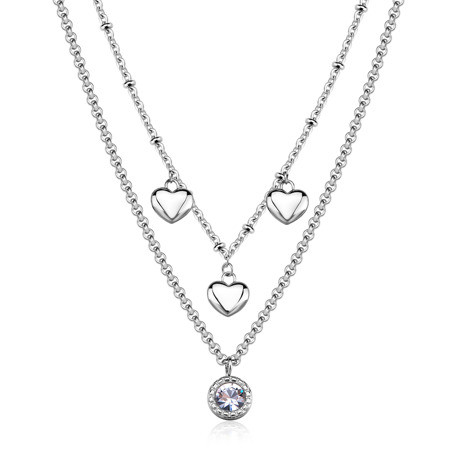 Collana S'Agapo' Aurora cristallo e cuori