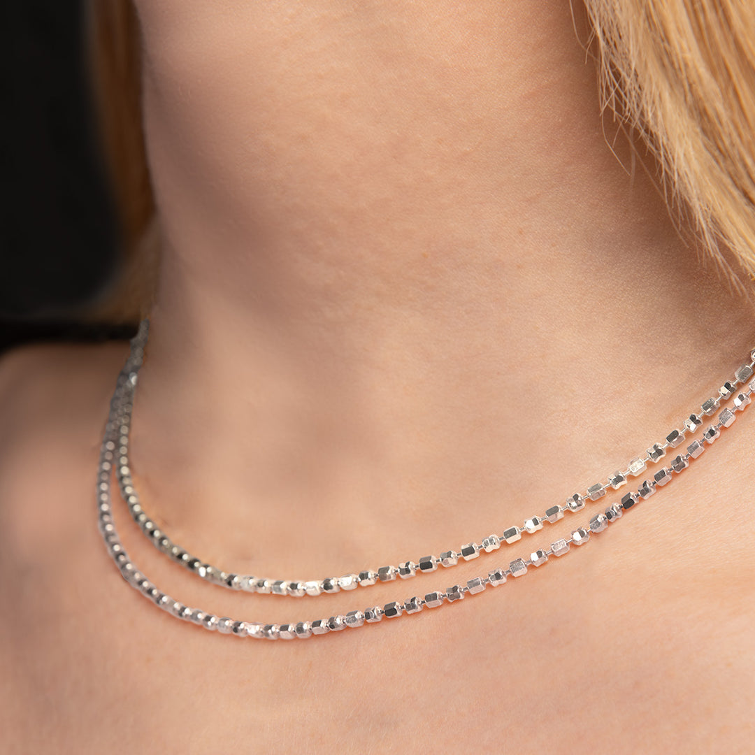 Collana Desmos Design-Mirror a sfere diamantate W41