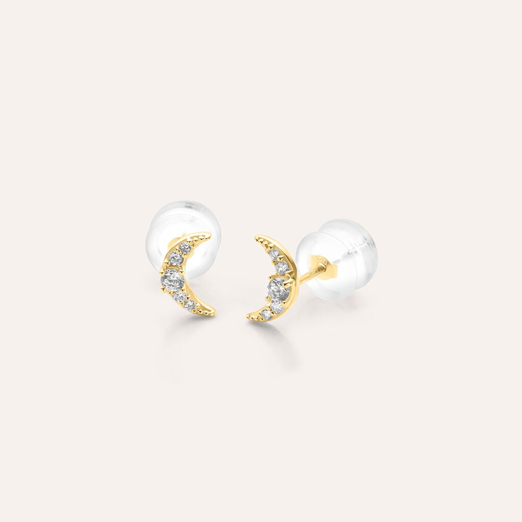 Orecchini Stroili oro 9 kt Cubic Zirconia forma Luna