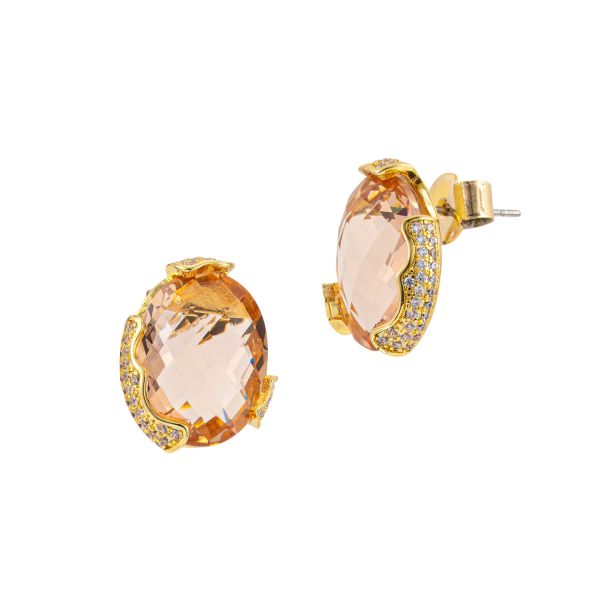 Orecchini Boccadamo con Cristallo Peach