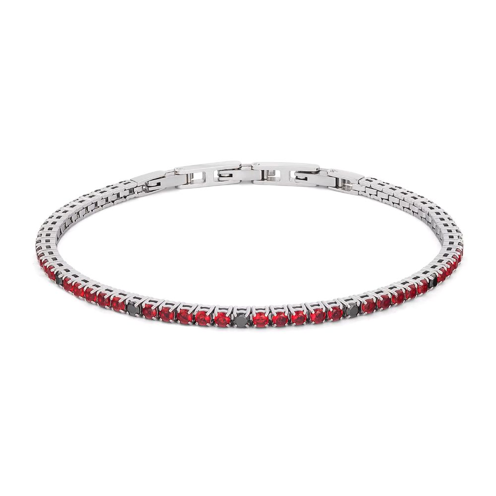 Bracciale Comete We Are Tennis zirconi rossi e neri ø mm2,5