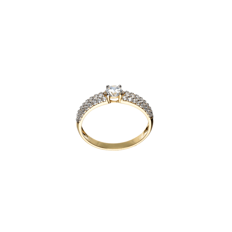 Anello Oro 18 kt Donna giallo Solitario con Discesina