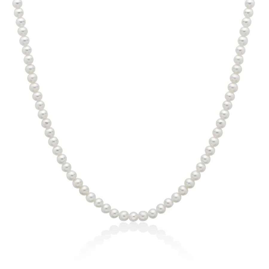 Collana Miluna in oro bianco 9KT e perle 4-4,5 mm