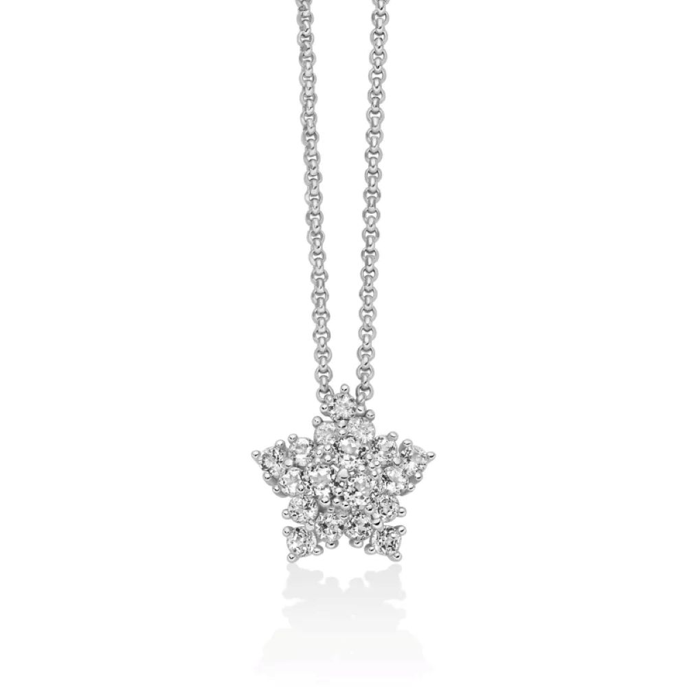 Collana Miluna Unica Neve Limited Edition pendente stella di topazi bianchi