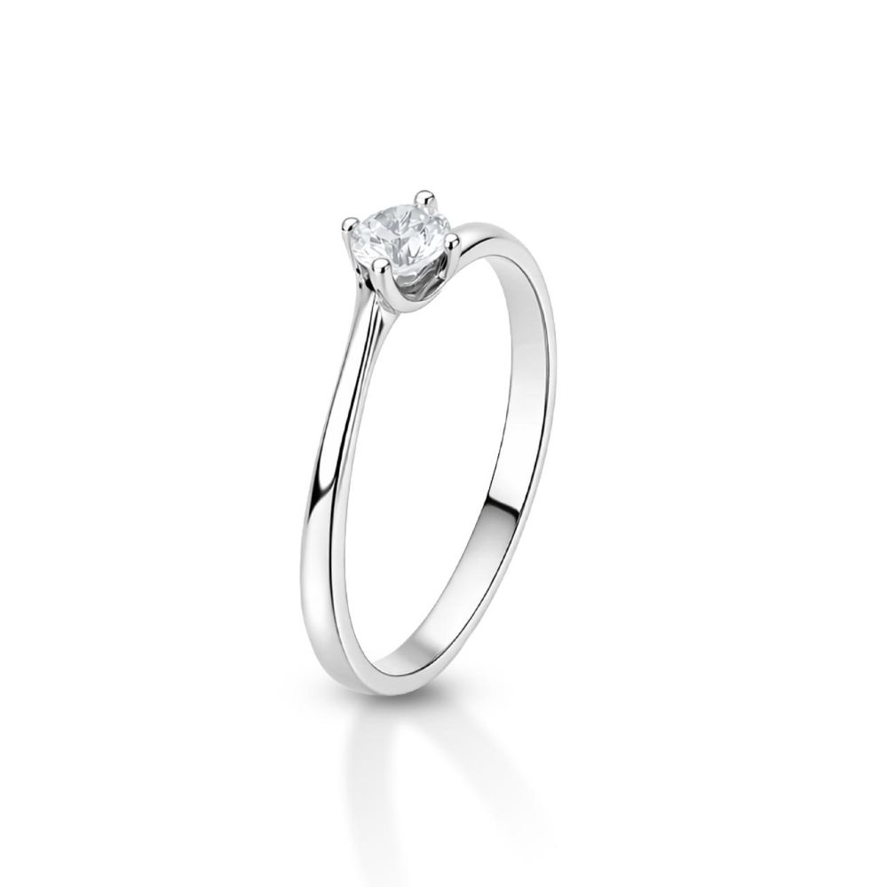 Anello I Gold solitario oro bianco 9kt