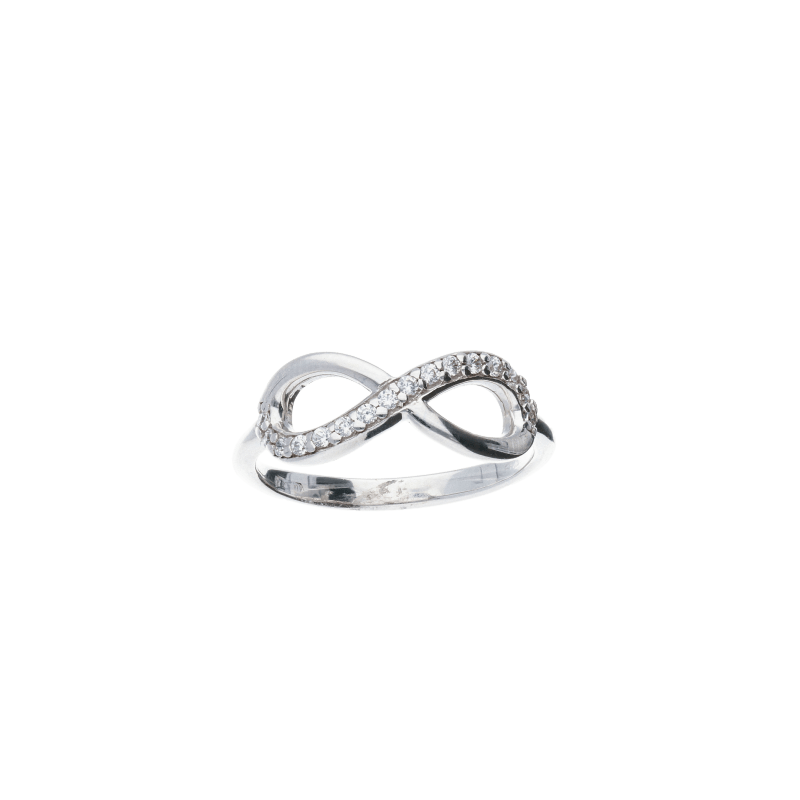 Anello Oro 18 kt Donna Infinito con Zirconi