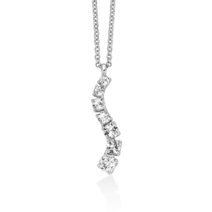 Collana Miluna Giochi di Luce pendente argento 7 topazi