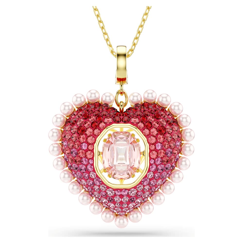 Collana Swarovski Idyllia Charm cuore Rosa placcato color oro