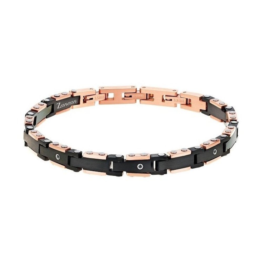 Bracciale Zancan in Acciaio Rosè con Spinelli