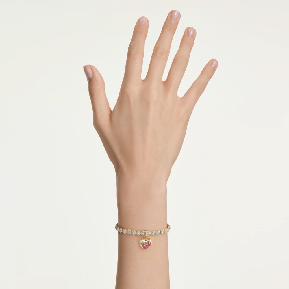 Charm Swarovski Idyllia Cuore Rosa Placcato color oro