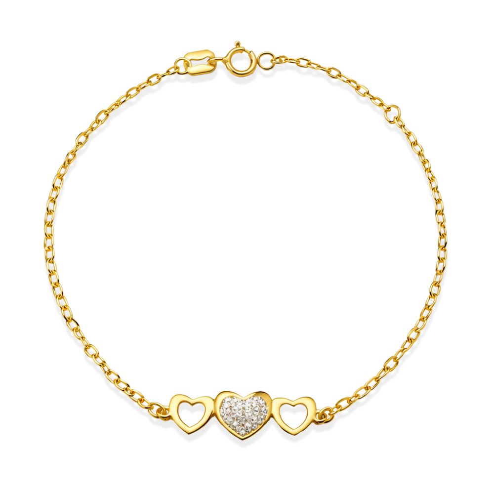 Bracciale I GOLD catenina oro 9kt con cuori