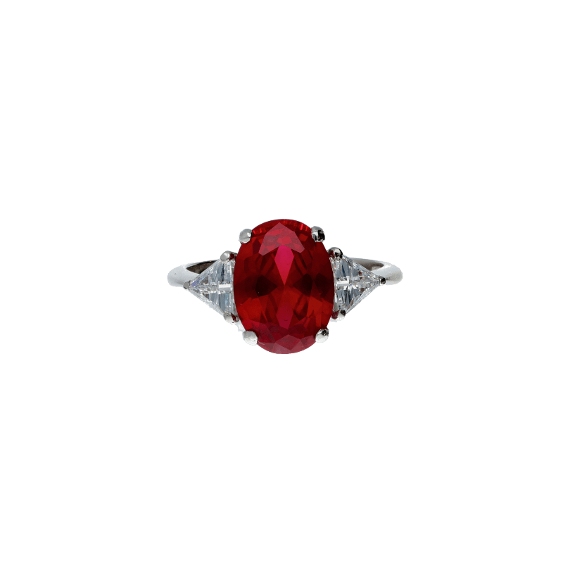 Anello Oro 18 kt Donna Zircone Rosso