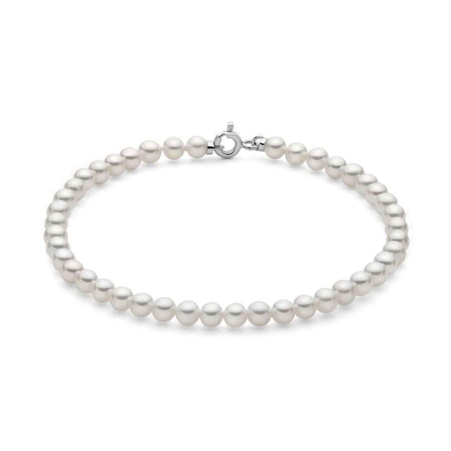 Bracciale Miluna di perle da 4-4,5 mm e oro 9kt