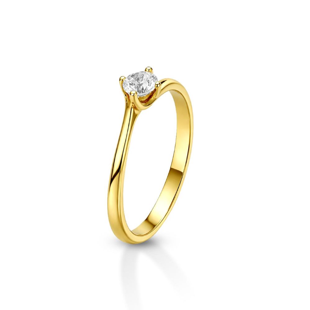 Anello I Gold solitario oro giallo 9kt