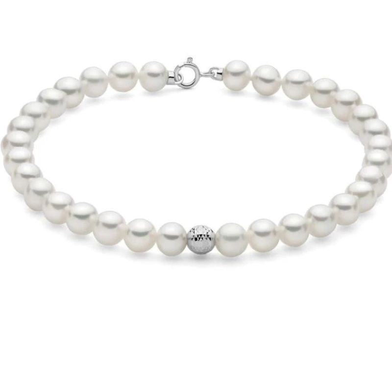 Bracciale Miluna in Perle Vere e Oro Bianco 18kt