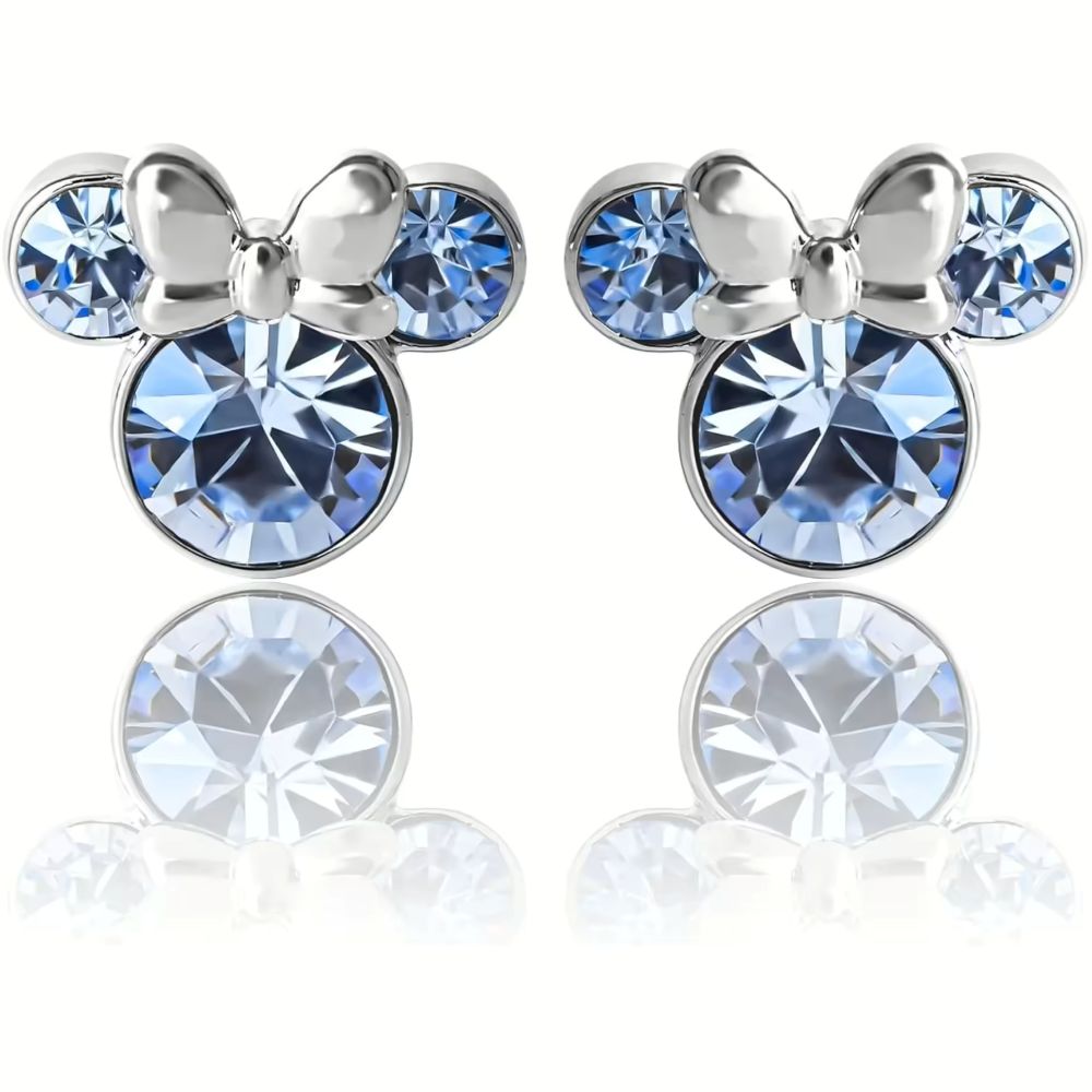 Orecchini Disney Minnie Mouse Cristalli Azzurri