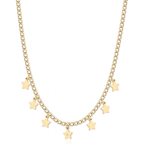 Collana S'agapò dorata con stelle pendenti