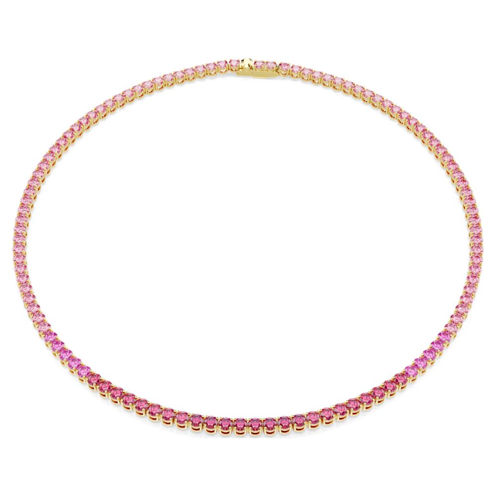 Collana Swarovski Tennis Matrix Rosa Placcato color oro