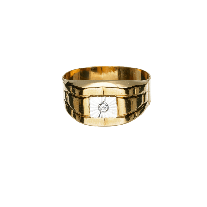 Anello Oro 18 kt Uomo con zircone