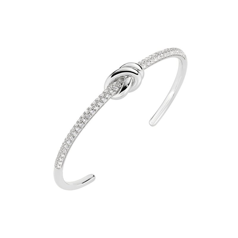 Bracciale Amen Rigido Nodo d'Amore in Ottone con Zirconi