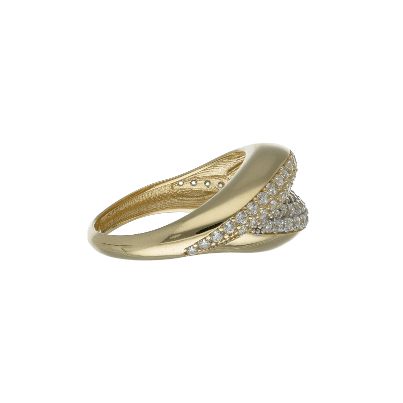 Anello Oro 18 kt Donna giallo con zirconi a fascia