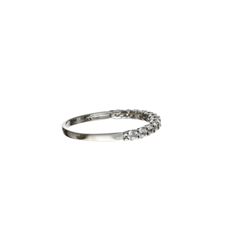 Anello Oro 18 kt Donna Veretta con 12 Zirconi bianchi