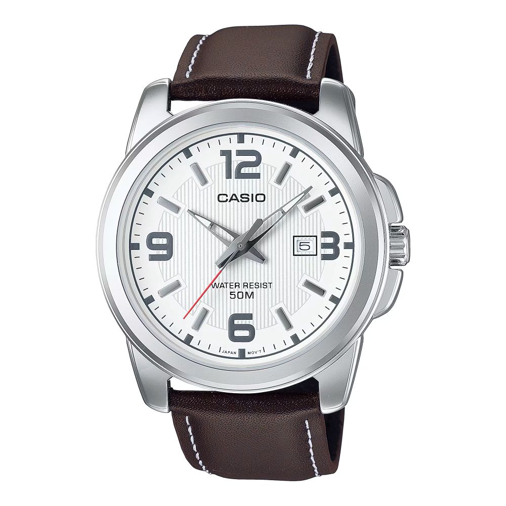 Orologio Casio MTP-1310 Series pelle marrone 43mm