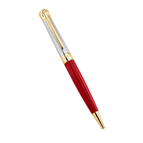 Penna Philip Watch a sfera rossa e cromatura dorata e argento