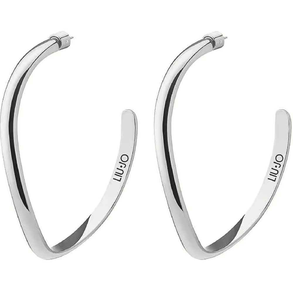 Orecchini Liu Jo in acciaio a semi boccolo contrarie